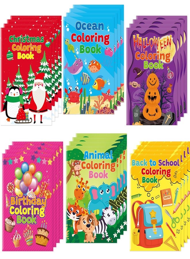 WorldBazaar Small Holiday Coloring Books for Kids 24PCS Mini Coloring Crafts Classroom Reward Family School Activities Christmas Party Supplies - Image 1